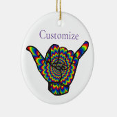 Hawaiian Shaka Psychedelic Thunder_Cove Keramisch Ornament (Rechts)