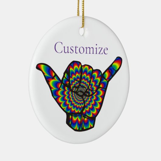 Hawaiian Shaka Psychedelic Thunder_Cove Keramisch Ornament (Rechts)