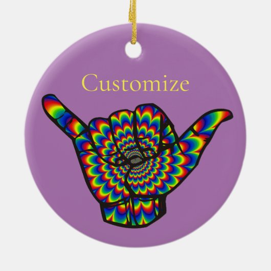 Hawaiian Shaka Psychedelic Thunder_Cove Keramisch Ornament (Achterkant)