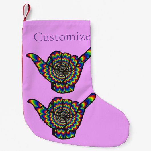 Hawaiian Shaka Psychedelic Thunder_Cove Kleine Kerstsok (Voorkant)