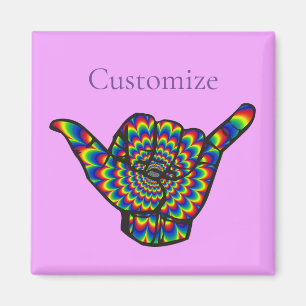 Hawaiian Shaka Psychedelic Thunder_Cove Magneet