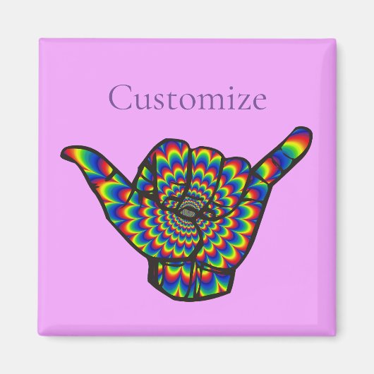 Hawaiian Shaka Psychedelic Thunder_Cove Magneet (Voorkant)