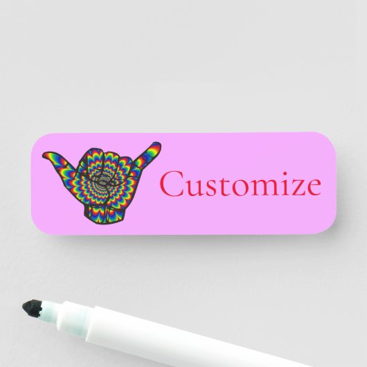 Hawaiian Shaka Psychedelic Thunder_Cove Naamplaatje (In situ)