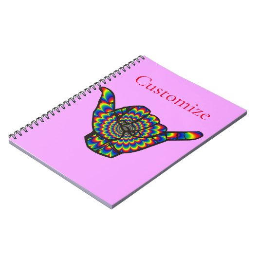 Hawaiian Shaka Psychedelic Thunder_Cove Notitieboek (Linkerzijde)