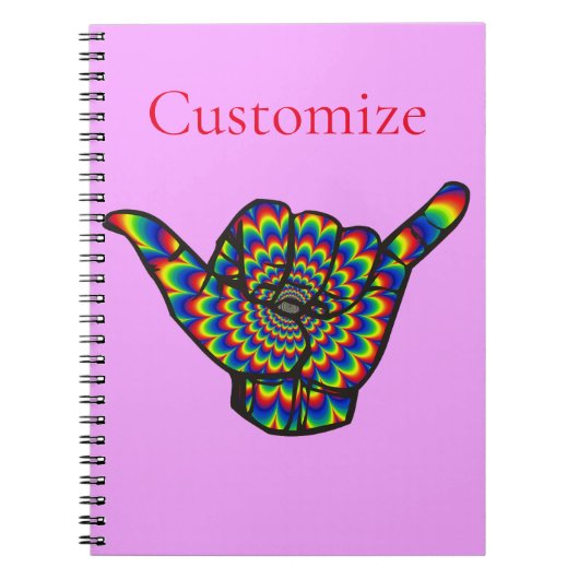 Hawaiian Shaka Psychedelic Thunder_Cove Notitieboek (Voorkant)