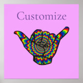 Hawaiian Shaka Psychedelic Thunder_Cove Poster (Voorkant)