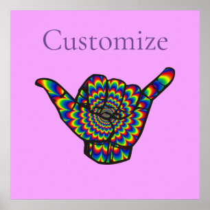 Hawaiian Shaka Psychedelic Thunder_Cove Poster