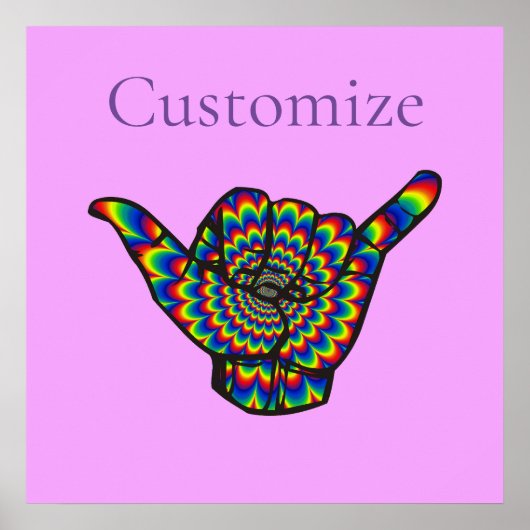 Hawaiian Shaka Psychedelic Thunder_Cove Poster (Voorkant)