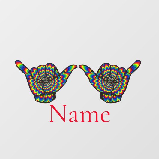 Hawaiian Shaka Psychedelic Thunder_Cove Raamsticker (Vel)