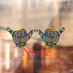 Hawaiian Shaka Psychedelic Thunder_Cove Raamsticker