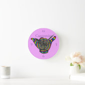 Hawaiian Shaka Psychedelic Thunder_Cove Ronde Klok (Huis)