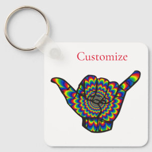 Hawaiian Shaka Psychedelic Thunder_Cove Sleutelhanger
