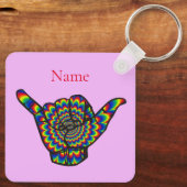 Hawaiian Shaka Psychedelic Thunder_Cove Sleutelhanger (Achterkant)
