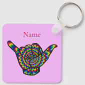 Hawaiian Shaka Psychedelic Thunder_Cove Sleutelhanger (Achterkant)