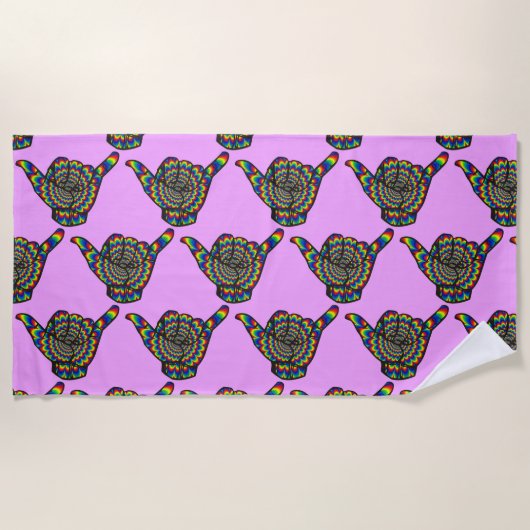 Hawaiian Shaka Psychedelic Thunder_Cove Strandlaken (Voorkant)