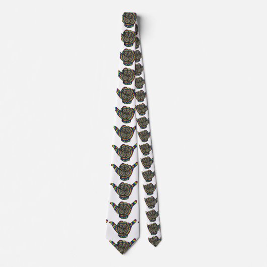 Hawaiian Shaka Psychedelic Thunder_Cove Stropdas (Voorkant)