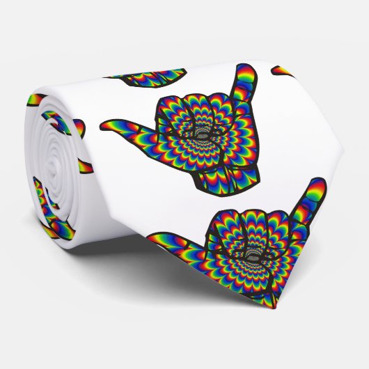 Hawaiian Shaka Psychedelic Thunder_Cove Stropdas (Opgerold)