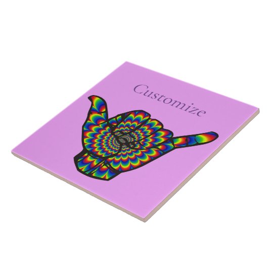 Hawaiian Shaka Psychedelic Thunder_Cove Tegeltje (Zijkant)