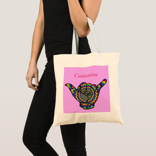 Hawaiian Shaka Psychedelic Thunder_Cove Tote Bag (Voorkant (product))