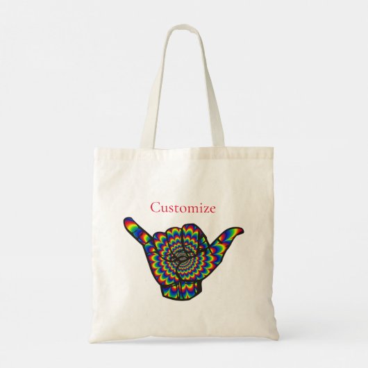 Hawaiian Shaka Psychedelic Thunder_Cove Tote Bag (Achterkant)