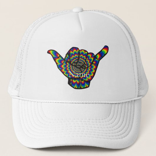 Hawaiian Shaka Psychedelic Thunder_Cove Trucker Pet (Voorkant)