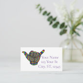 Hawaiian Shaka Psychedelic Thunder_Cove Visitekaartje (Staand voorkant)