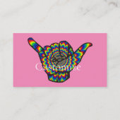 Hawaiian Shaka Psychedelic Thunder_Cove Visitekaartje (Achterkant)