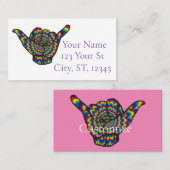 Hawaiian Shaka Psychedelic Thunder_Cove Visitekaartje (Voorkant / Achterkant)