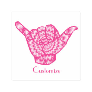 Hawaiian Shaka Psychedelic Thunder_Cove Zelfinktende Stempel