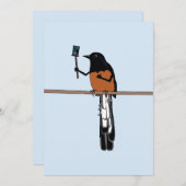 Hawaiian Shama Bird Selfie Feestdagenkaart (Voorkant / Achterkant)