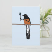 Hawaiian Shama Bird Selfie Feestdagenkaart (Staand voorkant)