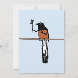 Hawaiian Shama Bird Selfie Feestdagenkaart