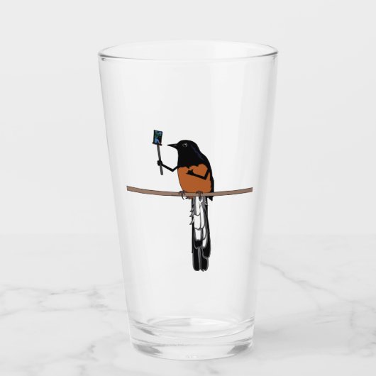 Hawaiian Shama Bird Selfie Glas (Voorkant)