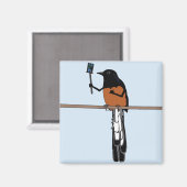 Hawaiian Shama Bird Selfie Magneet (Voorkant / Achterkant)