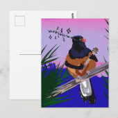 Hawaiian Shama Bird speelt ukulele Briefkaart (Voorkant / Achterkant)