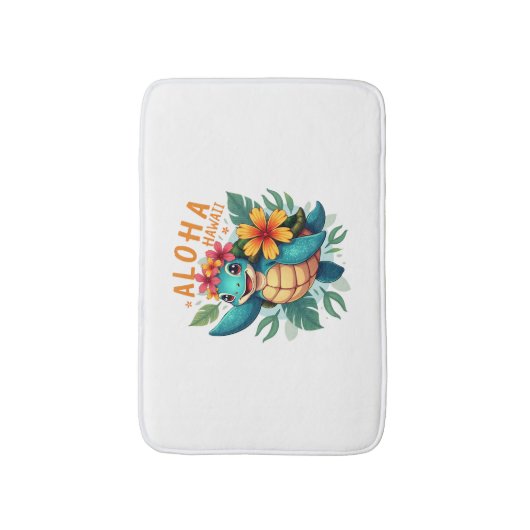 Hawaiian-Shirt Aloha Hawaii Zee Schildpad Meisje V Badmat (Voorkant Verticaal)