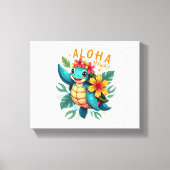 Hawaiian-Shirt Aloha Hawaii Zee Schildpad Meisje V Canvas Afdruk (Voorkant)
