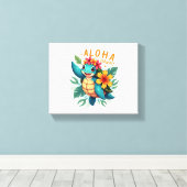 Hawaiian-Shirt Aloha Hawaii Zee Schildpad Meisje V Canvas Afdruk (Insitu (Houten vloer))