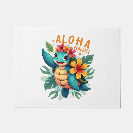 Hawaiian-Shirt Aloha Hawaii Zee Schildpad Meisje V Deurmat (Voorkant)