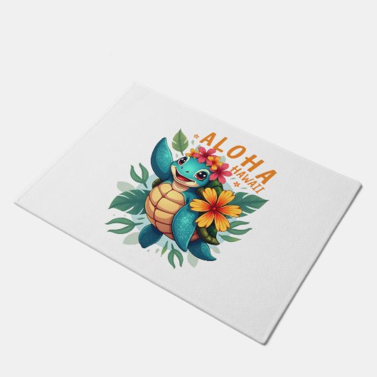 Hawaiian-Shirt Aloha Hawaii Zee Schildpad Meisje V Deurmat (Schuin)