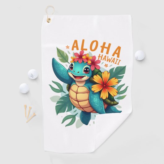 Hawaiian-Shirt Aloha Hawaii Zee Schildpad Meisje V Golfhanddoek (Insitu)