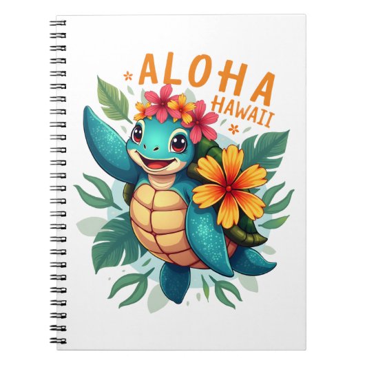 Hawaiian-Shirt Aloha Hawaii Zee Schildpad Meisje V Notitieboek (Voorkant)