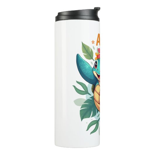 Hawaiian-Shirt Aloha Hawaii Zee Schildpad Meisje V Thermosbeker (Gedraaid links)