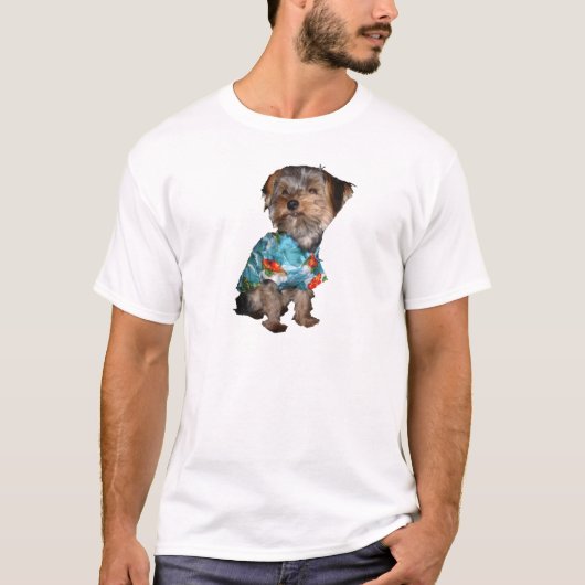Hawaiian Shirt Yorkie T-shirt (Voorkant)