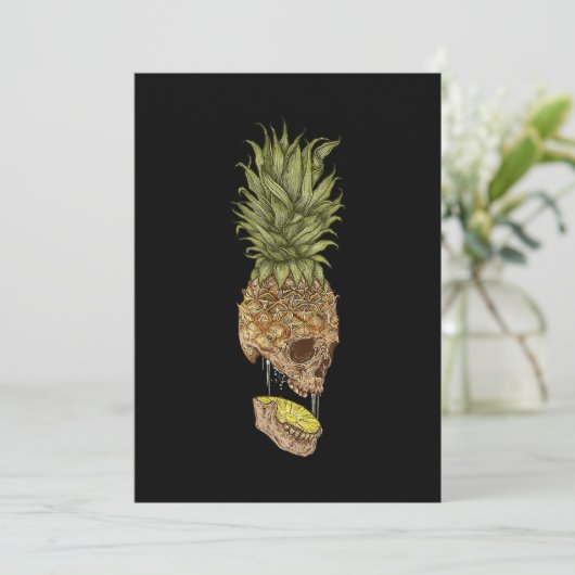 Hawaiian Skull Pineapple Summer Gift Aankondiging (Staand voorkant)
