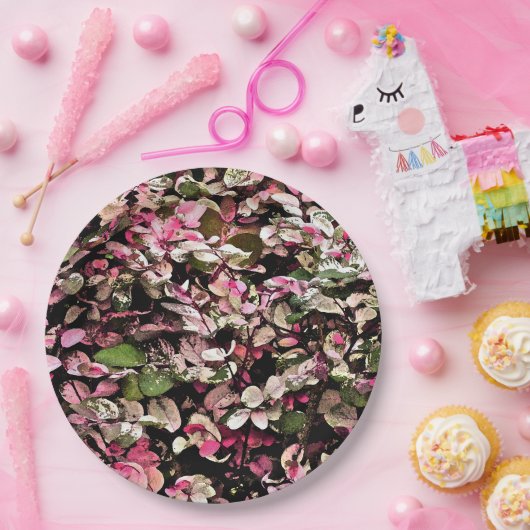 "HAWAIIAN SNOWBUSH PLANT/ROZE, GROEN EN WIT PAPIEREN BORDJE (Feest)