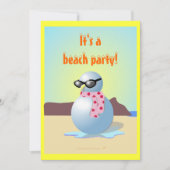 Hawaiian Snowman Funny Beach Party nodigt Templat Kaart (Voorkant)
