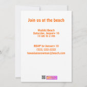 Hawaiian Snowman Funny Beach Party nodigt Templat Kaart (Achterkant)
