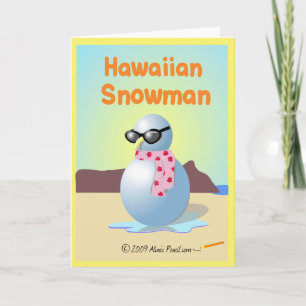 Hawaiian Snowman Kerstmis/Vakantiekaart Feestdagen Kaart