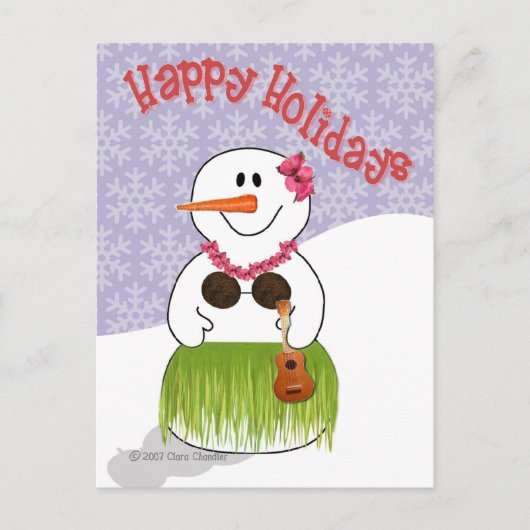 Hawaiian SnowWoman Briefkaart (Voorkant)